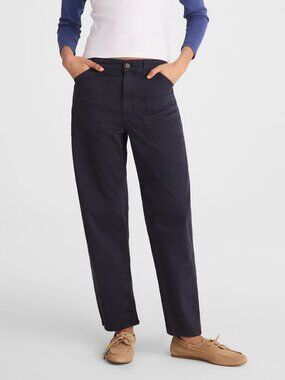 Madewell Darted Patch Pockets Barrel Leg Utility Pants Dark Navy Size 29